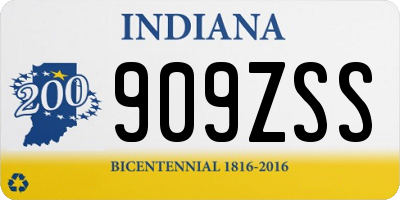 IN license plate 909ZSS