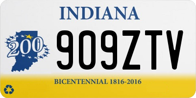 IN license plate 909ZTV