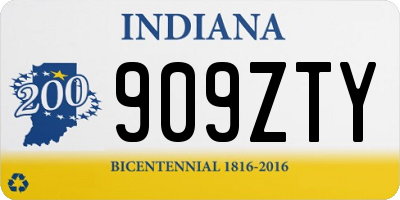 IN license plate 909ZTY