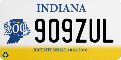 IN license plate 909ZUL
