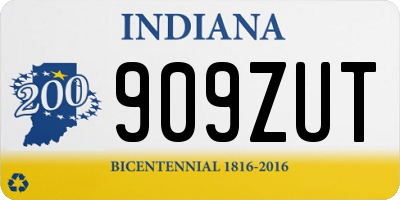 IN license plate 909ZUT