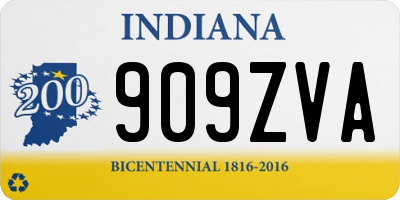 IN license plate 909ZVA