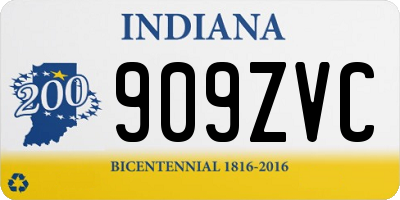 IN license plate 909ZVC