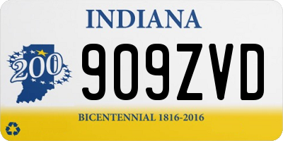 IN license plate 909ZVD