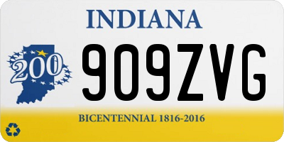 IN license plate 909ZVG