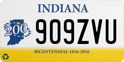 IN license plate 909ZVU
