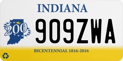 IN license plate 909ZWA
