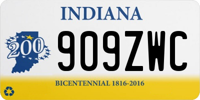 IN license plate 909ZWC