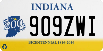 IN license plate 909ZWI