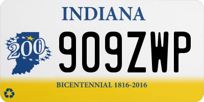 IN license plate 909ZWP