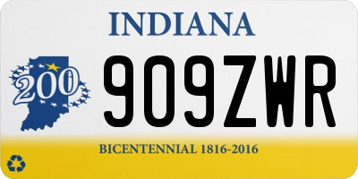 IN license plate 909ZWR