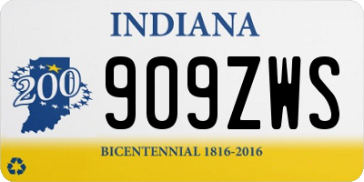 IN license plate 909ZWS