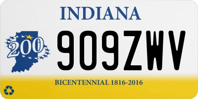 IN license plate 909ZWV