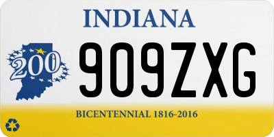 IN license plate 909ZXG