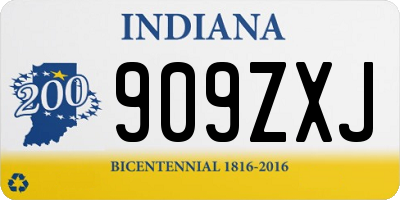 IN license plate 909ZXJ