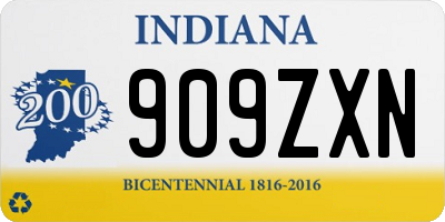 IN license plate 909ZXN