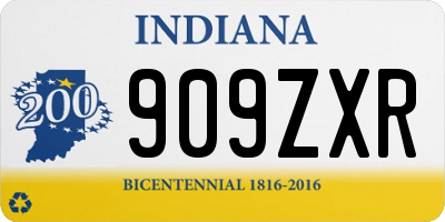 IN license plate 909ZXR