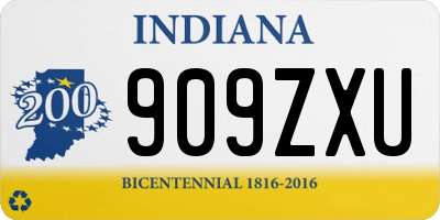 IN license plate 909ZXU