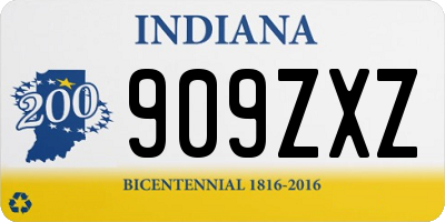 IN license plate 909ZXZ
