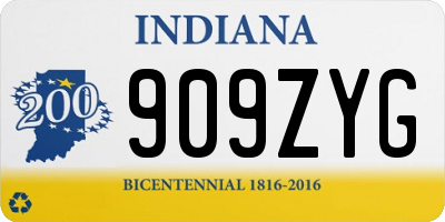 IN license plate 909ZYG