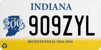 IN license plate 909ZYL