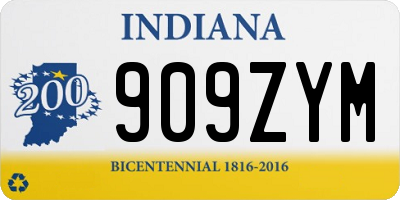 IN license plate 909ZYM
