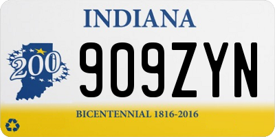 IN license plate 909ZYN