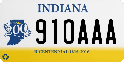 IN license plate 910AAA