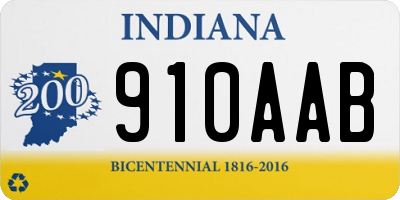 IN license plate 910AAB