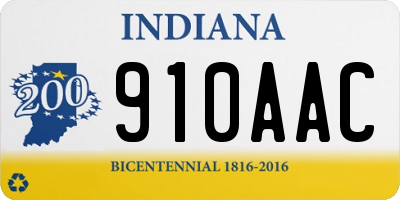 IN license plate 910AAC