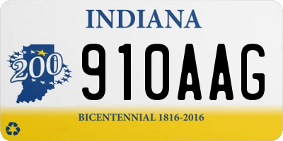 IN license plate 910AAG