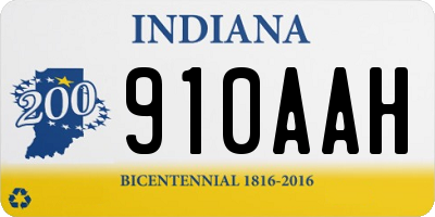 IN license plate 910AAH