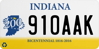 IN license plate 910AAK