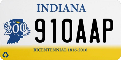 IN license plate 910AAP
