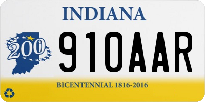 IN license plate 910AAR