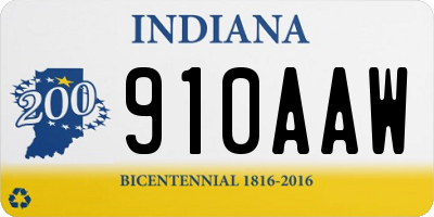 IN license plate 910AAW