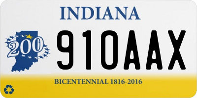 IN license plate 910AAX