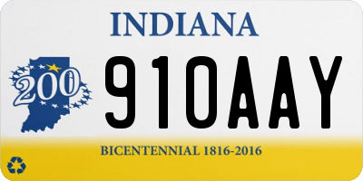 IN license plate 910AAY