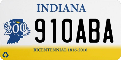 IN license plate 910ABA