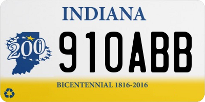 IN license plate 910ABB