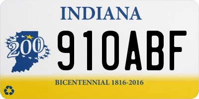 IN license plate 910ABF