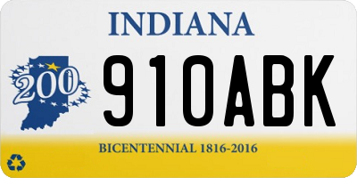 IN license plate 910ABK
