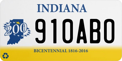 IN license plate 910ABO
