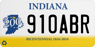 IN license plate 910ABR