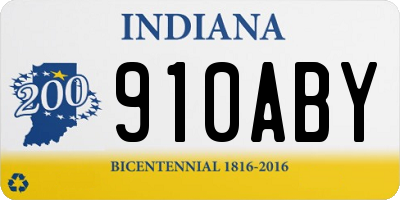 IN license plate 910ABY