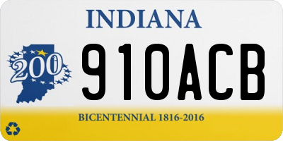 IN license plate 910ACB