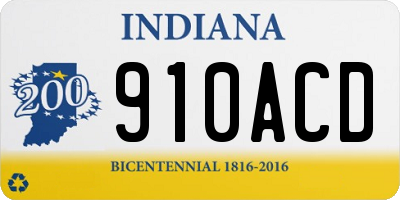 IN license plate 910ACD