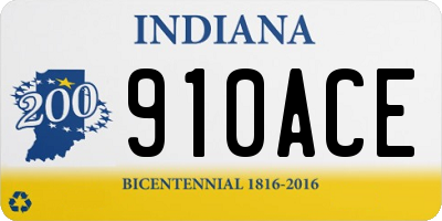 IN license plate 910ACE