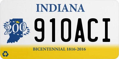 IN license plate 910ACI
