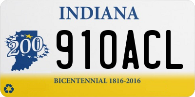 IN license plate 910ACL